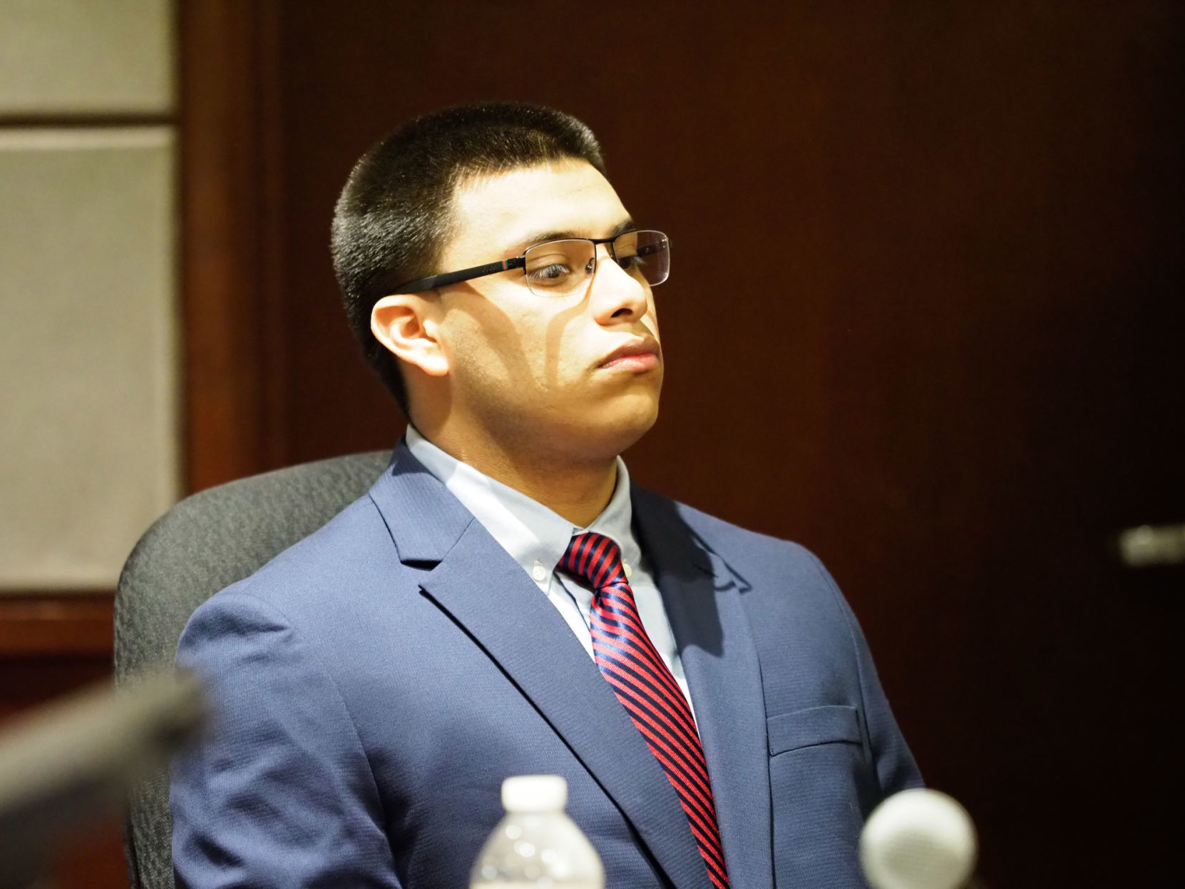 Hanyel Leon-Gomez listens to the verdict
